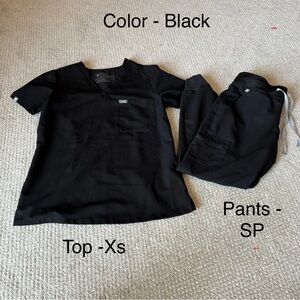 🎀 Figs scrub set in black Catarina Top XS regular Zamora Joggers size S petite 🎀